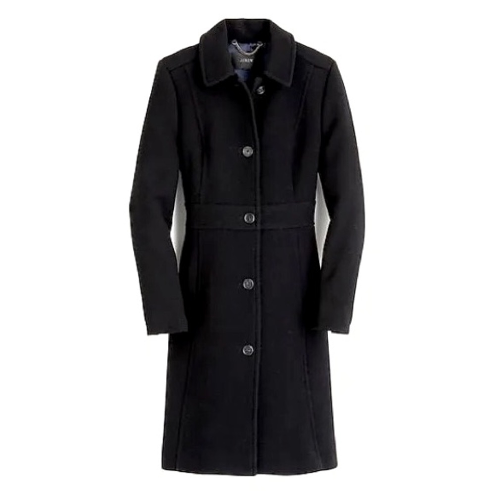 J.Crew Classic lady day coat in Italian double-cloth wool with Thinsulate Black